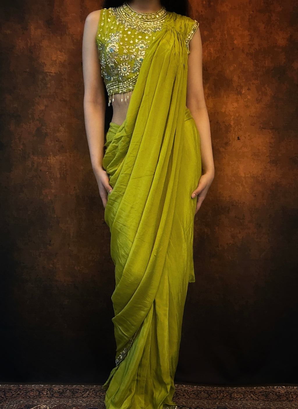 Ada pre draped saree