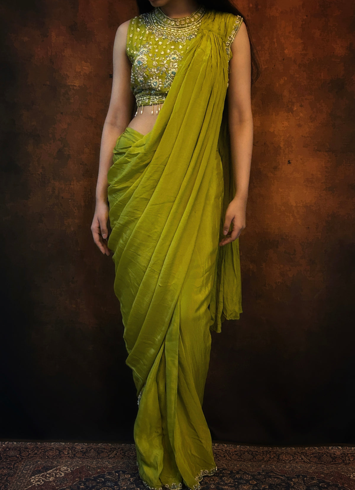 Ada pre draped saree