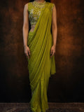 Ada pre draped saree